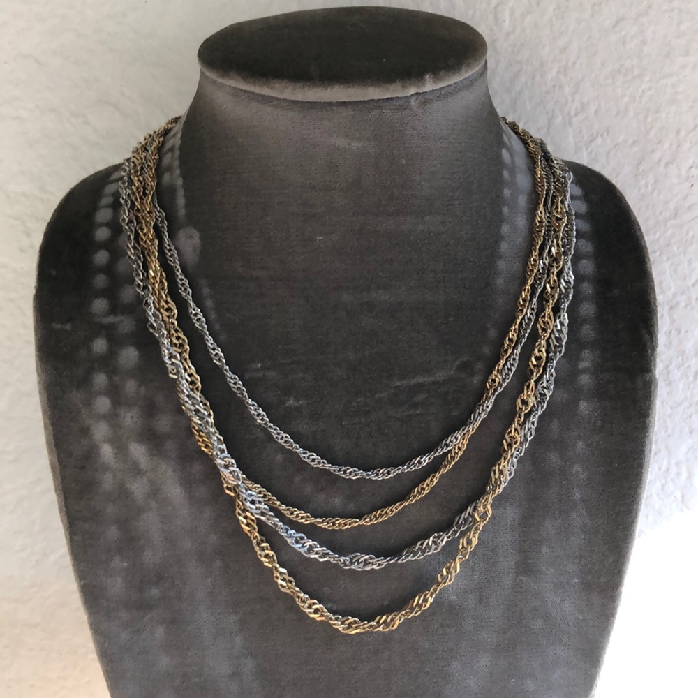Ladies gold and silver chain necklace